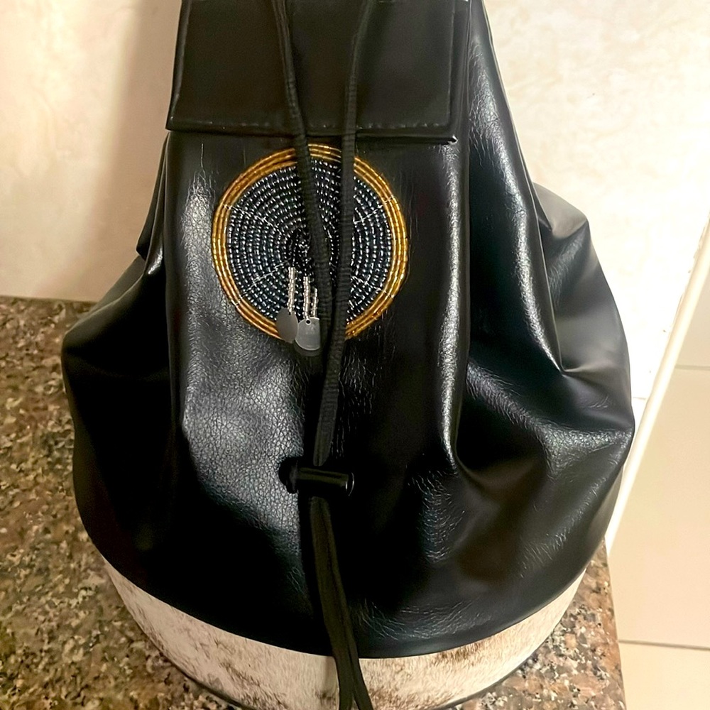 African leather handbag